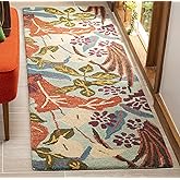 SAFAVIEH Blossom Collection Runner Rug - 2'3" x 8', Blue & Multi, Handmade Wool, Ideal for High Traffic Areas in Living Room,