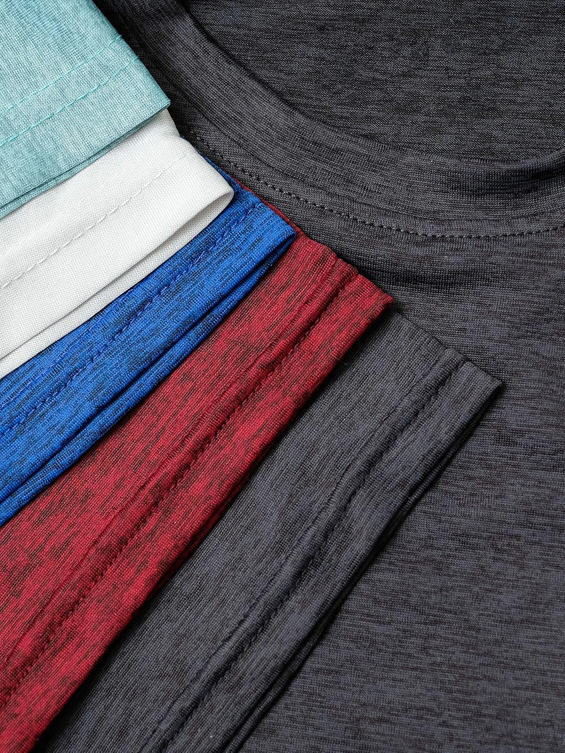 5 Pack: Men’s Dry-Fit Moisture Wicking Active Athletic Performance Crew T-Shirt at  Men’s Clothing store