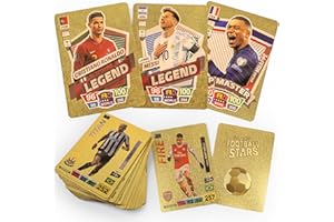 LATHEROK Exclusive Edition Card Set - Contains 55 of The World's Greatest Soccer Stars, Dive into The Ultimate Collection, Great Gift for Any Soccer Enthusiasts (Gold)