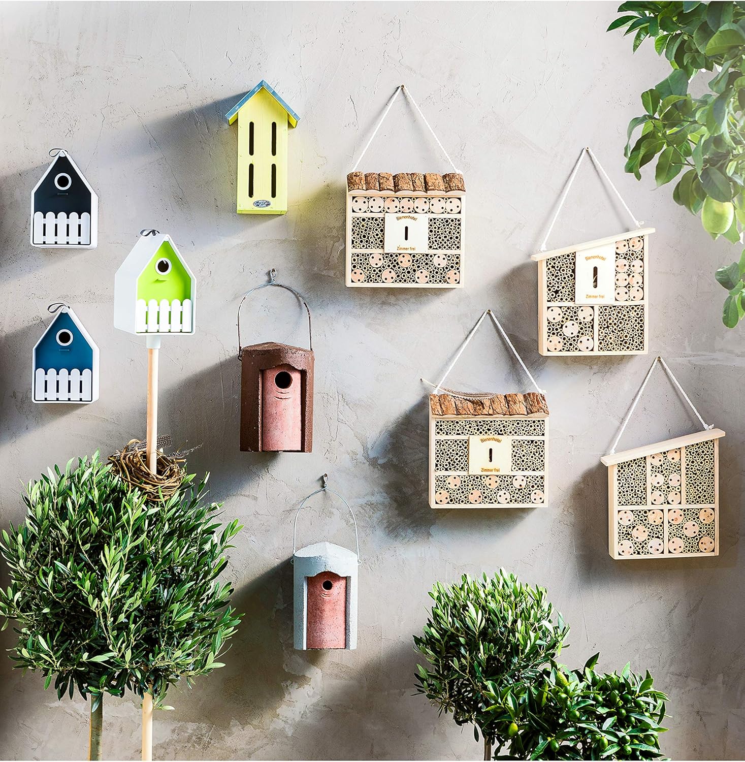 Dehner Natura Insect Hotel Osmia, Approx. 32 x 9 x 30 cm, Pine, Fir Wood, Bamboo/Plywood, Natural, Brown - Image 5