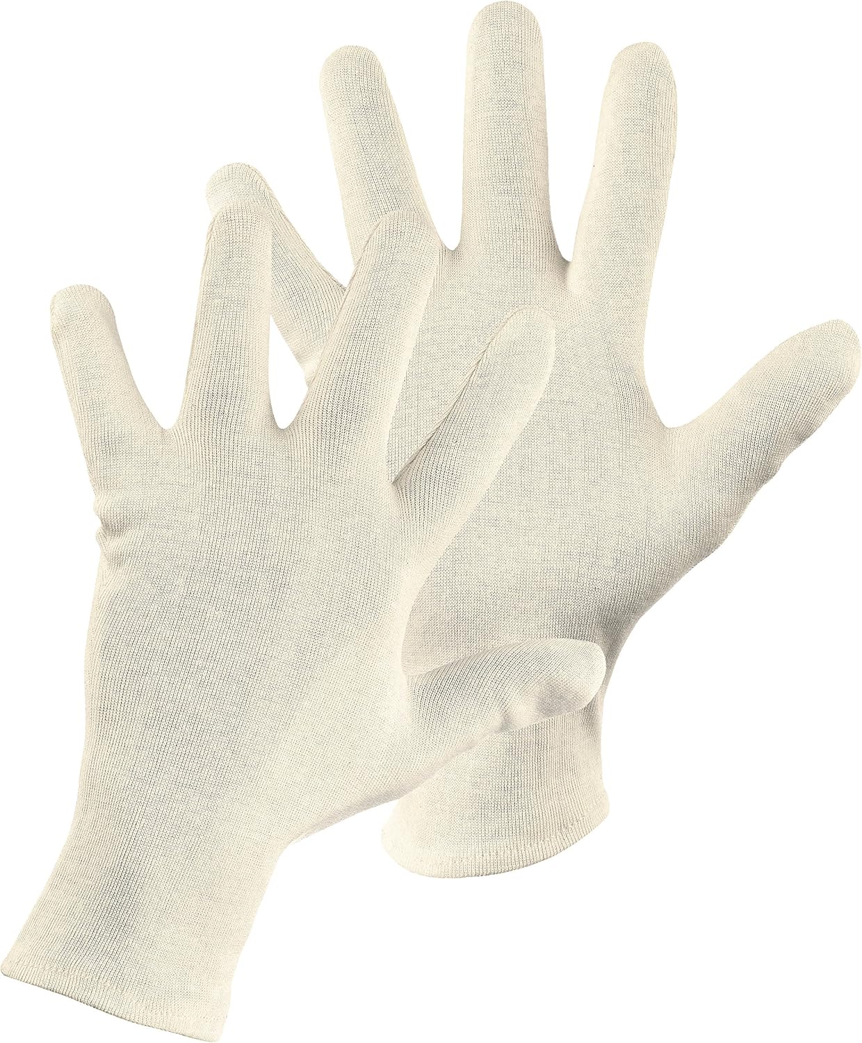JAH Lightweight Cotton Gloves - fine Tactile Feel for Quality Control Assembly & Packaging, Natural, 10