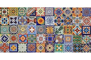 COLOR Y TRADICIÓN 50 Hand Painted Talavera Mexican Tiles 4x4 Spanish Mediterranean