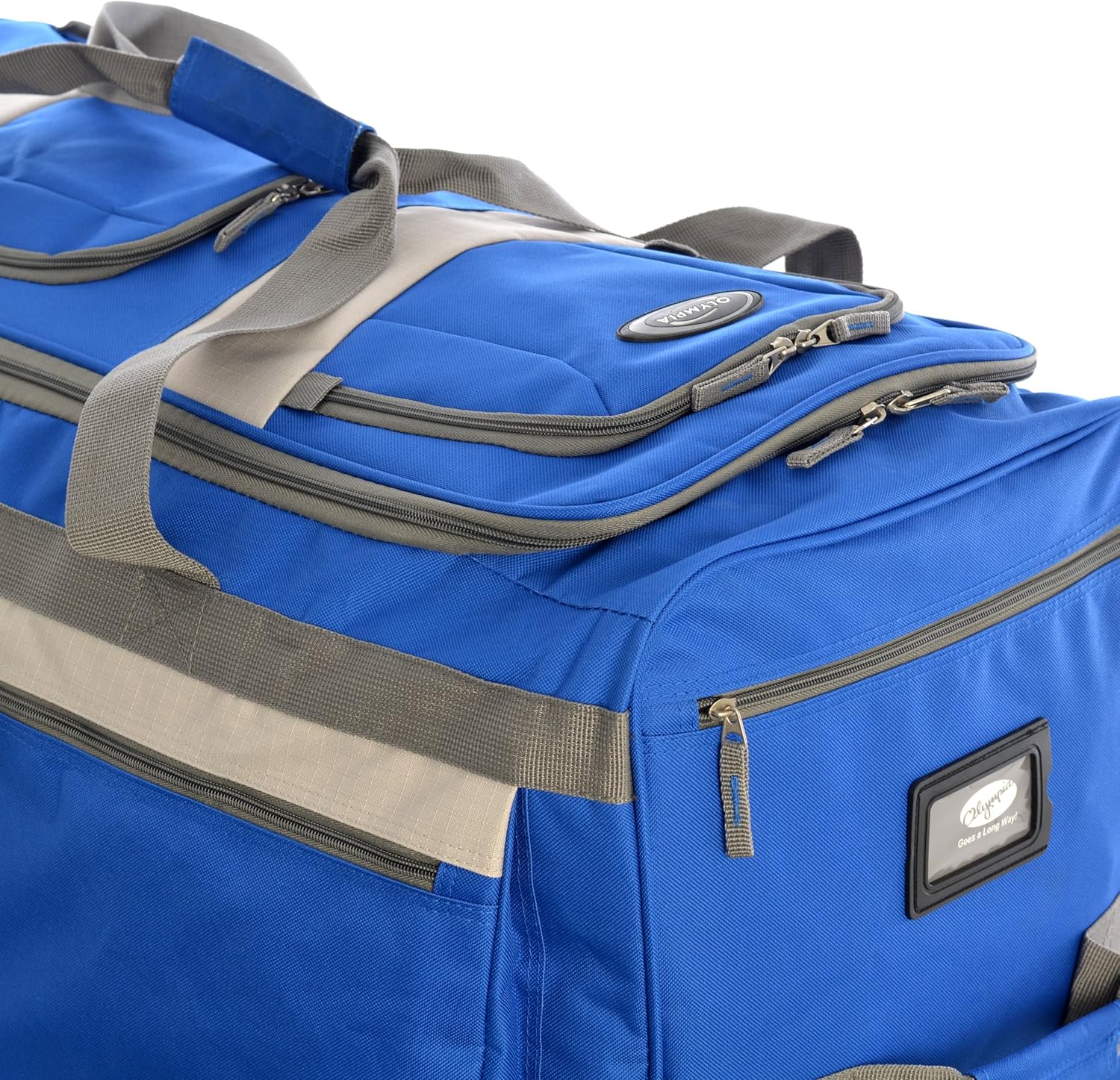  | Olympia 8 Pocket Rolling Duffel Bag, Royal Blue, 33 inch | Travel Duffels