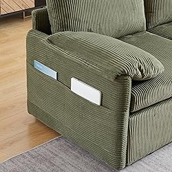 65-Inch Corduroy Loveseat Sofa with Pull Out