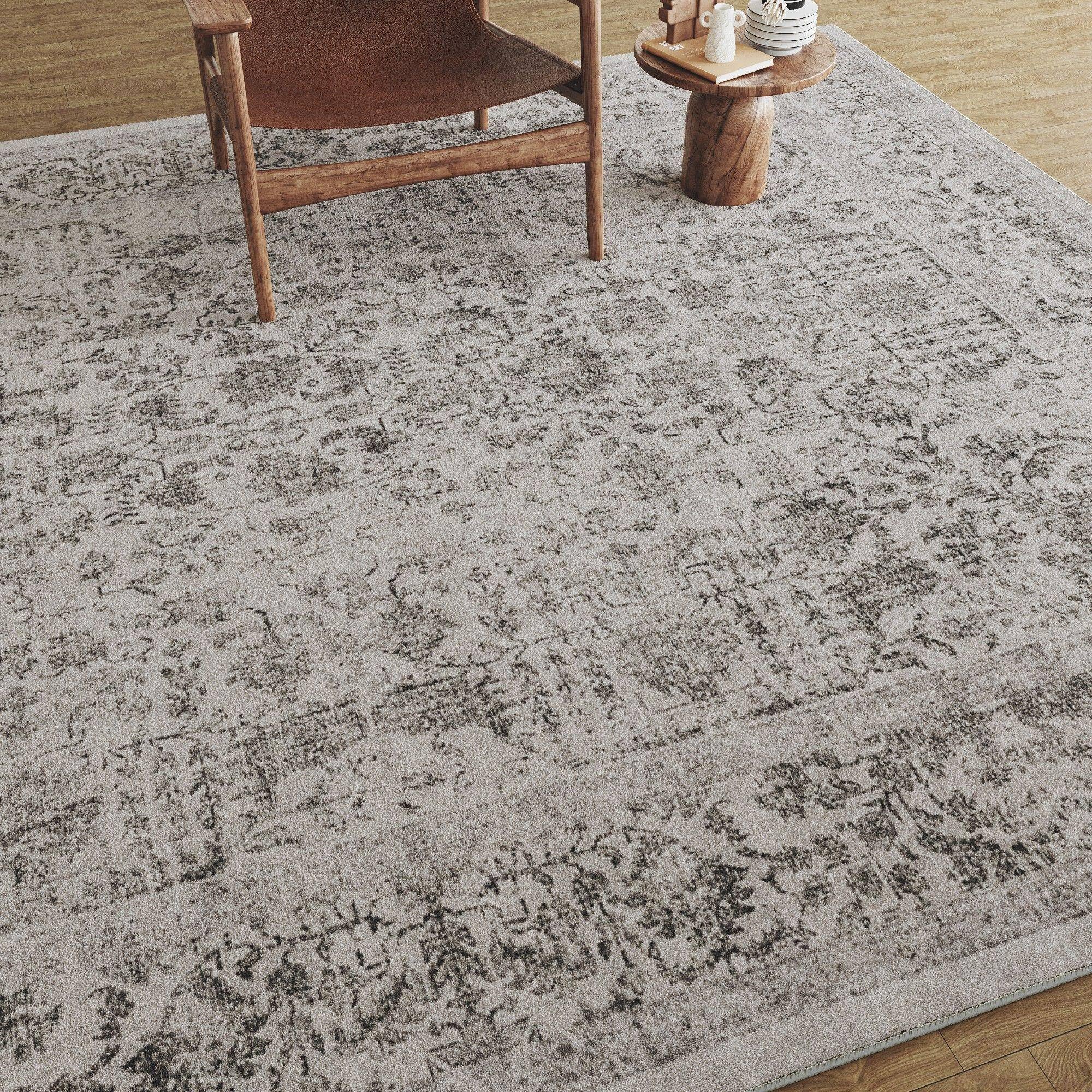 PureCozy Black Area Rug 5x7 Indoor Vintage Living