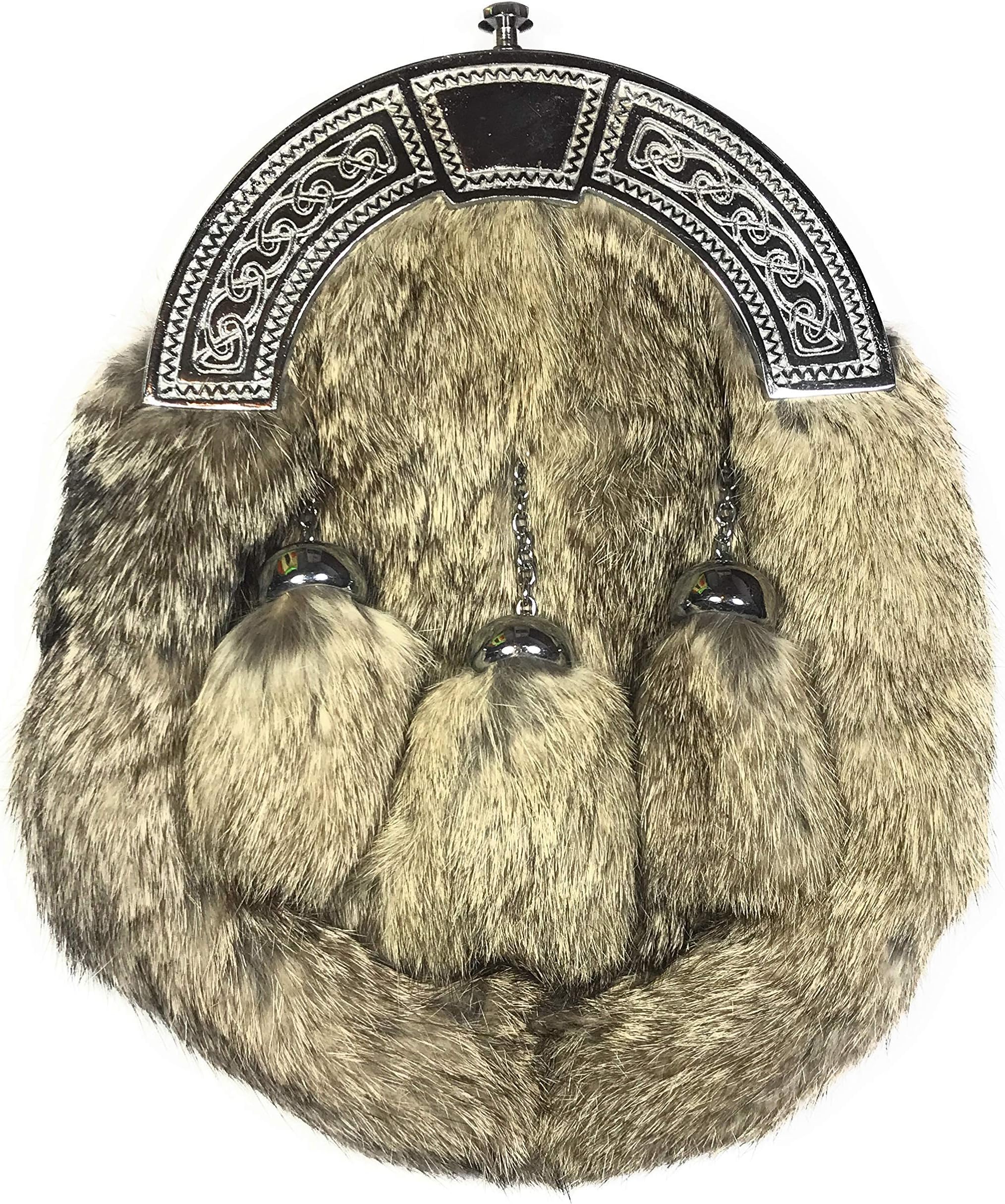 Scottish Kilt Sporran brown Fur Celtic Cantle Kilt Mens Sporrans Popular Desigh