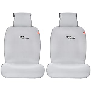 Sojoy Seat Cover Universal Cooling Cushion TOP of The LINE Breathable Fabric Car Seat Cover Cushion for Front 2 Seats(Grey)