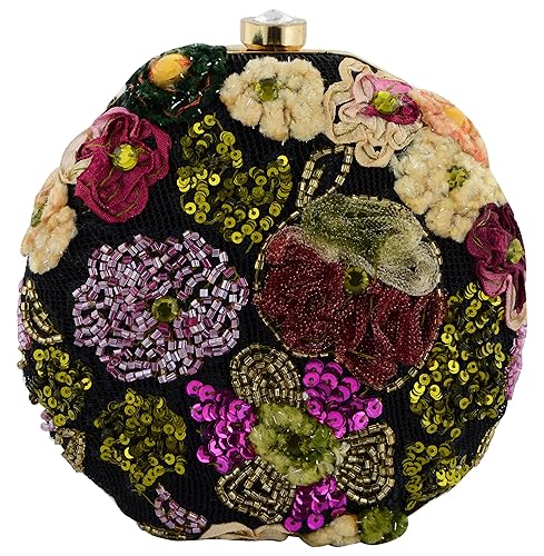 Tooba Handcrafted BLCJEM_1 Womens Box Clutch (Black)