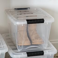 IRIS USA 19 Qt Stackable Plastic Storage Bins with