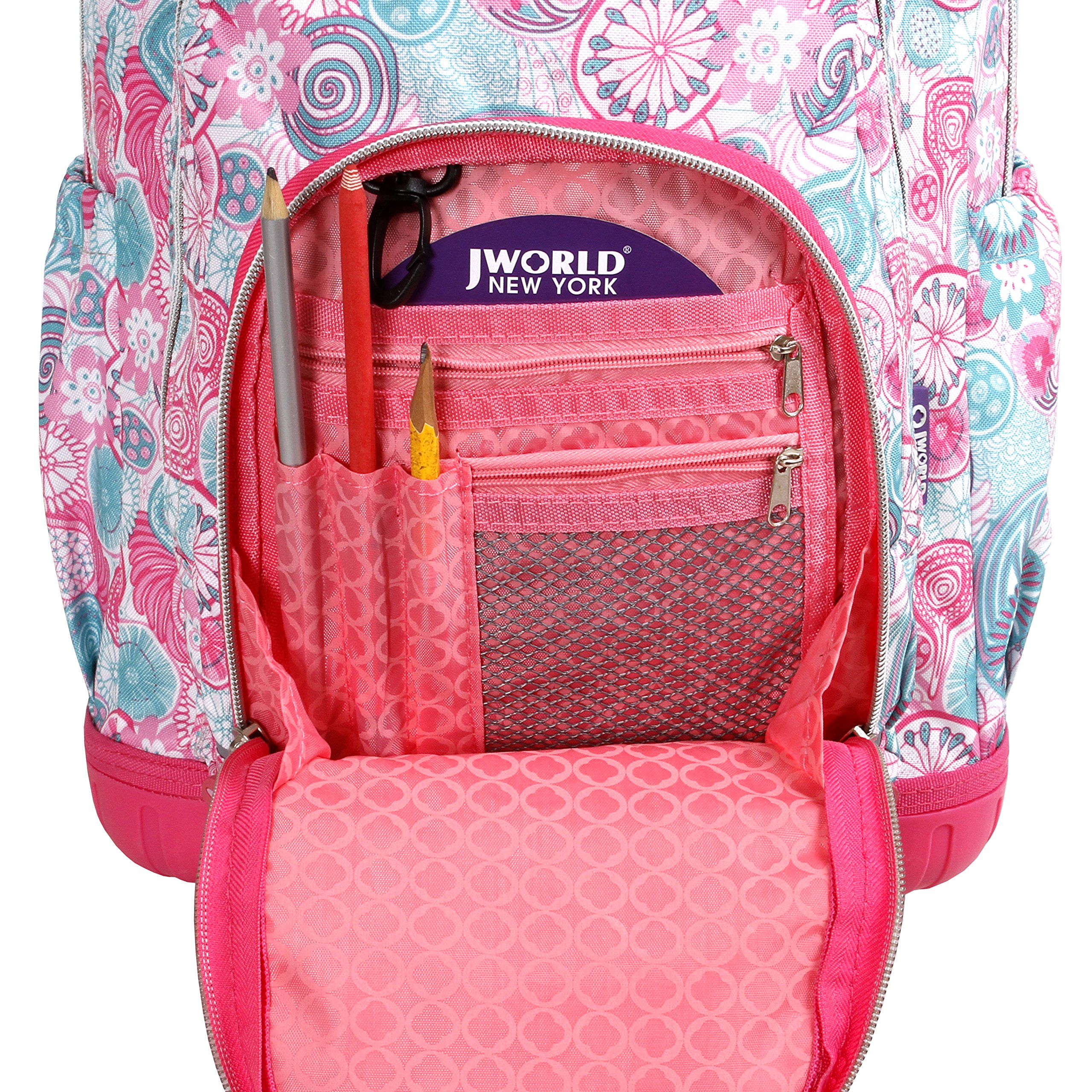 Kids Rolling Backpack Lunch Bag Girls Bookbag School Bag Bento Holder Pink Blue eBay