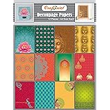 CrafTreat India Decoupage Paper for Crafts - Ethnic India - Size: A4 (8.3 x 11.7 Inch) 12Pcs - Furniture Decoupage Paper Budd