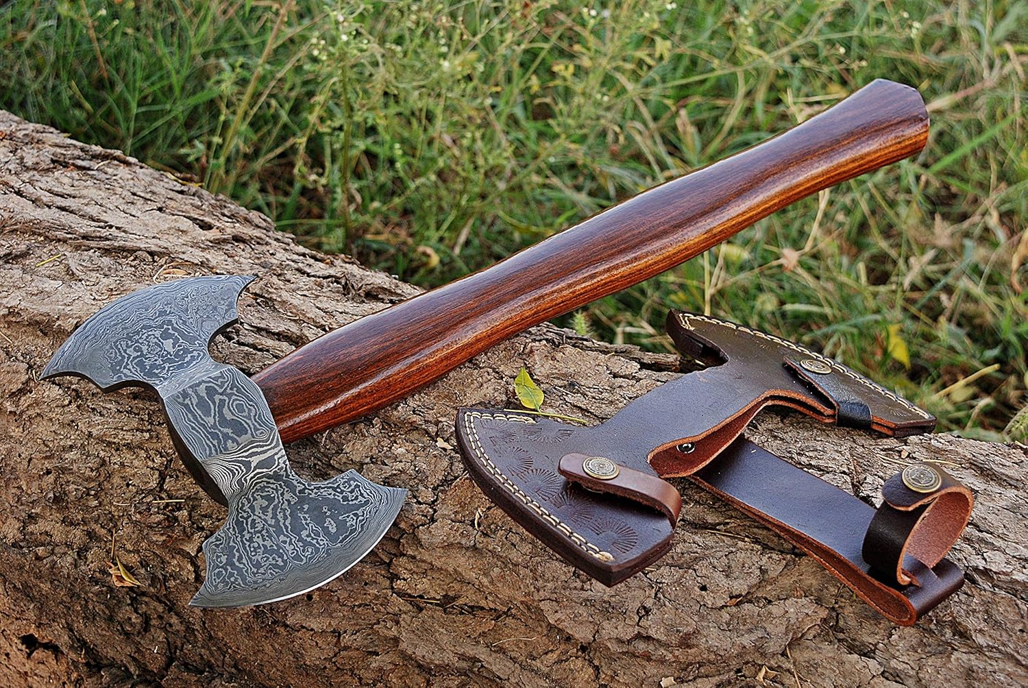 Hand Made Damascus Steel Double Head Axe Hatchet Tomahawk