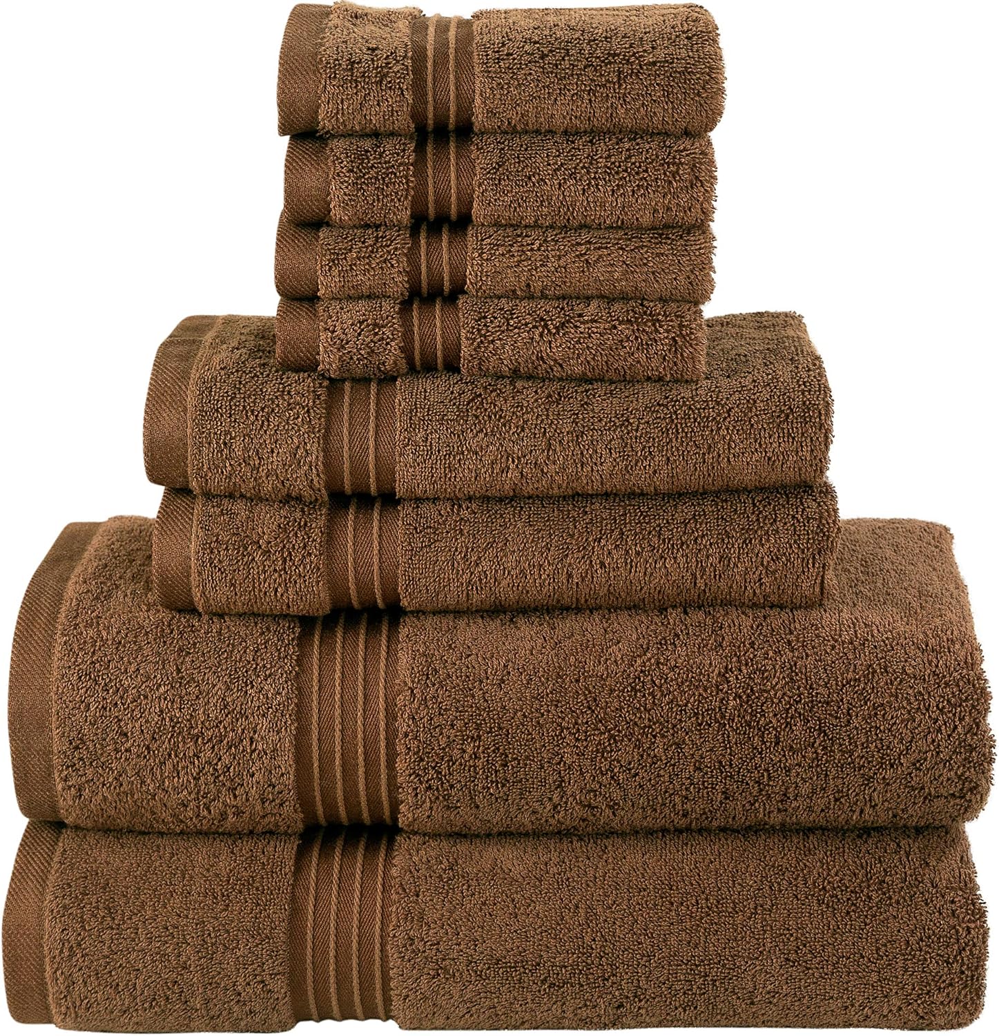 Bliss Casa 8 Piece Bath Towels Set Premium Quality Highly Absorbent Combed Cotton Luxury Towels Includes 2 Bath Towels, 2 Hand Towels and 4 Washcloths (Navy): Home & Kitchen