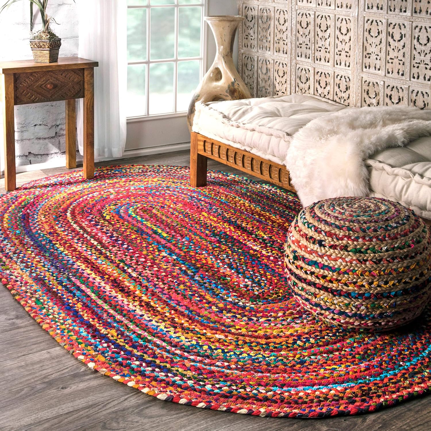 nuLOOM Tammara Hand Braided Oval Rug, 4' x 6' Oval, Multi