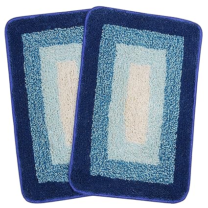 Saral Home Soft Cotton Anti Slip Bathmat, 35 x 50cm(Turquoise)