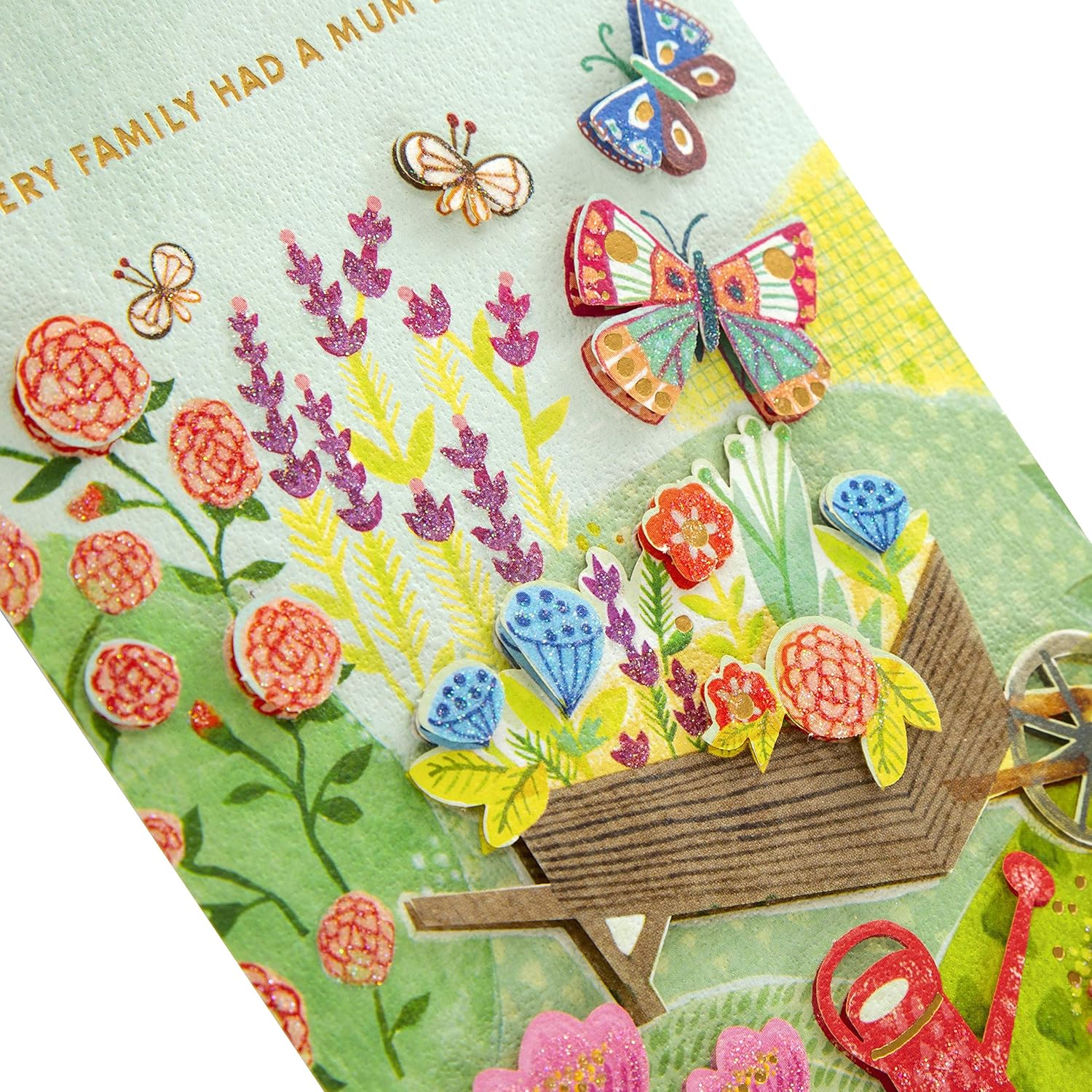 Hallmark Small Mothers Day Card for Mum - Colourful Garden 'Signature' Collection Design, Colour Garden Butterflies, 17.3cm by 11.9cm - Image 5