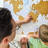 Maps International Scratch The World Travel Map X-Large 84x59 cm Gift Tube view 5