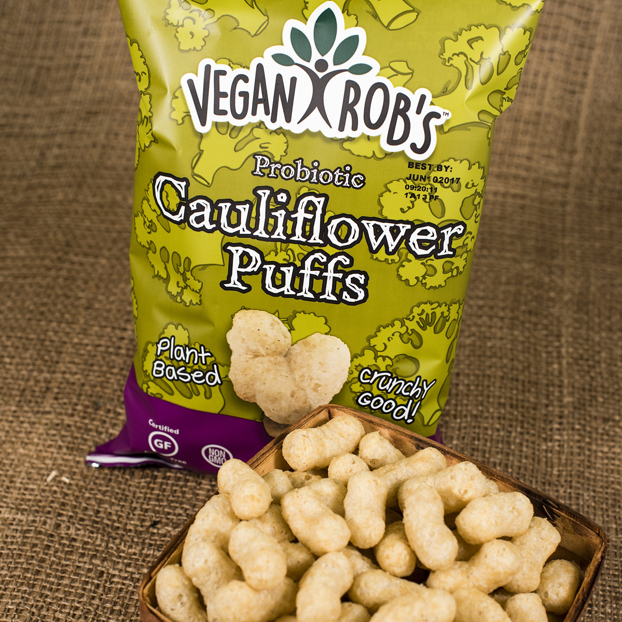 Vegan Rob's Puffs, Cauliflower GlutenFree Snack, Plant Based, Vegan
