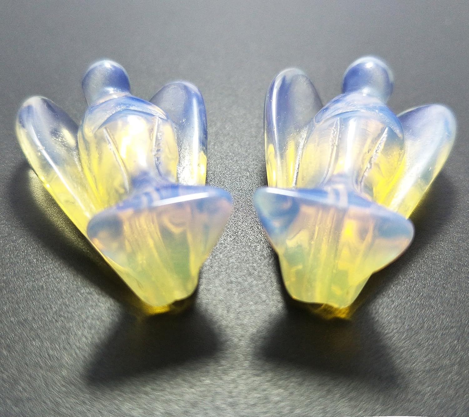 Mina Heal Set of 2 Guardian Angels Made Opalite Crystal, Pocket Size, Free Standing, Purple - Image 5