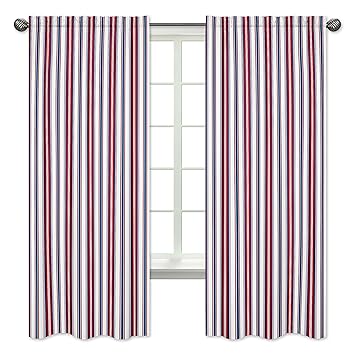Amazon Com Sweet Jojo Designs 2 Piece Red White And Blue Stripe