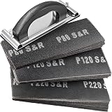 S&R Drywall Sanding Mesh Set 30 Sheets P80 P120 P220 + Hand Sander Silicon view 1