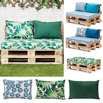 Printed Water Resistant Pallet Furniture Seat Cushion Pad Palm