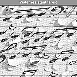 Ambesonne Music Fabric by The Yard, Abstract Style