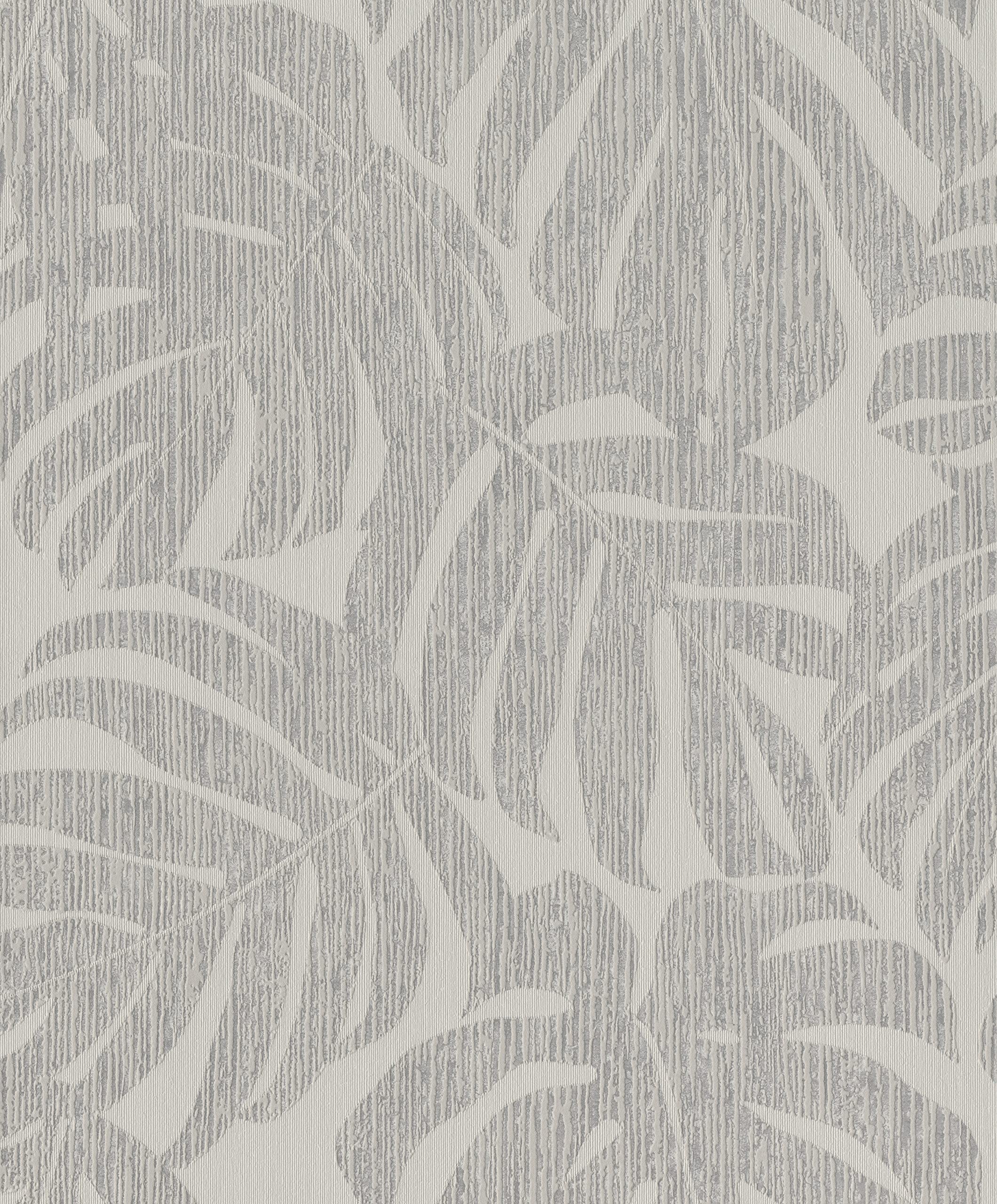 Rasch 653137 Non-Woven Wallpaper with Palm Leaves Plant Pattern Grey