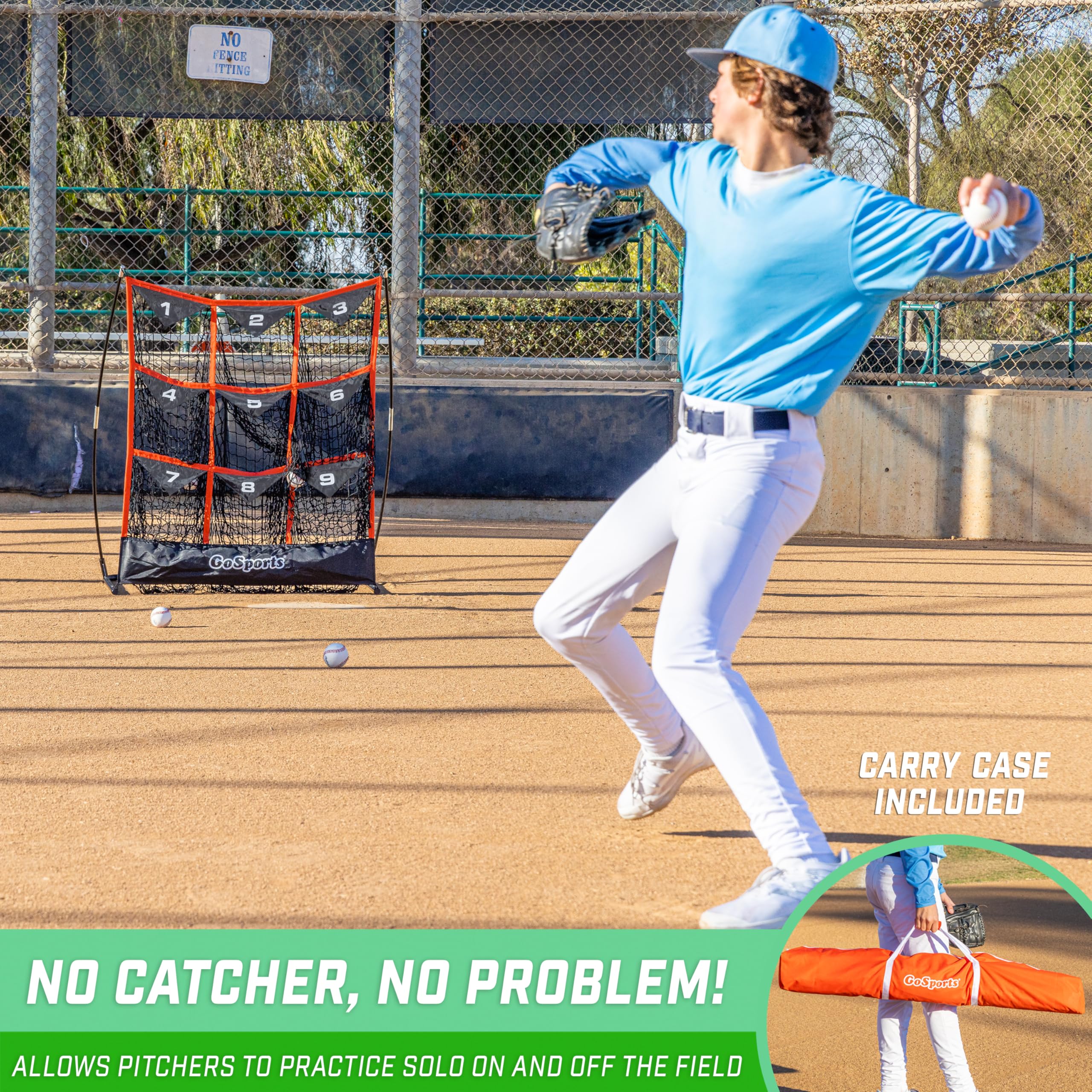 GoSports Baseball and Softball Pitching Strike Zone Target Net - Choose Your Size