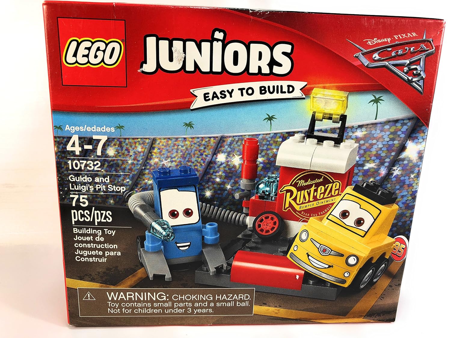 lego juniors guido and luigi's pit stop