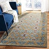 SAFAVIEH Heritage Collection Area Rug - 6' x 9', Sage & Blue, Handmade Traditional Oriental Wool, Ideal for High Traffic Area