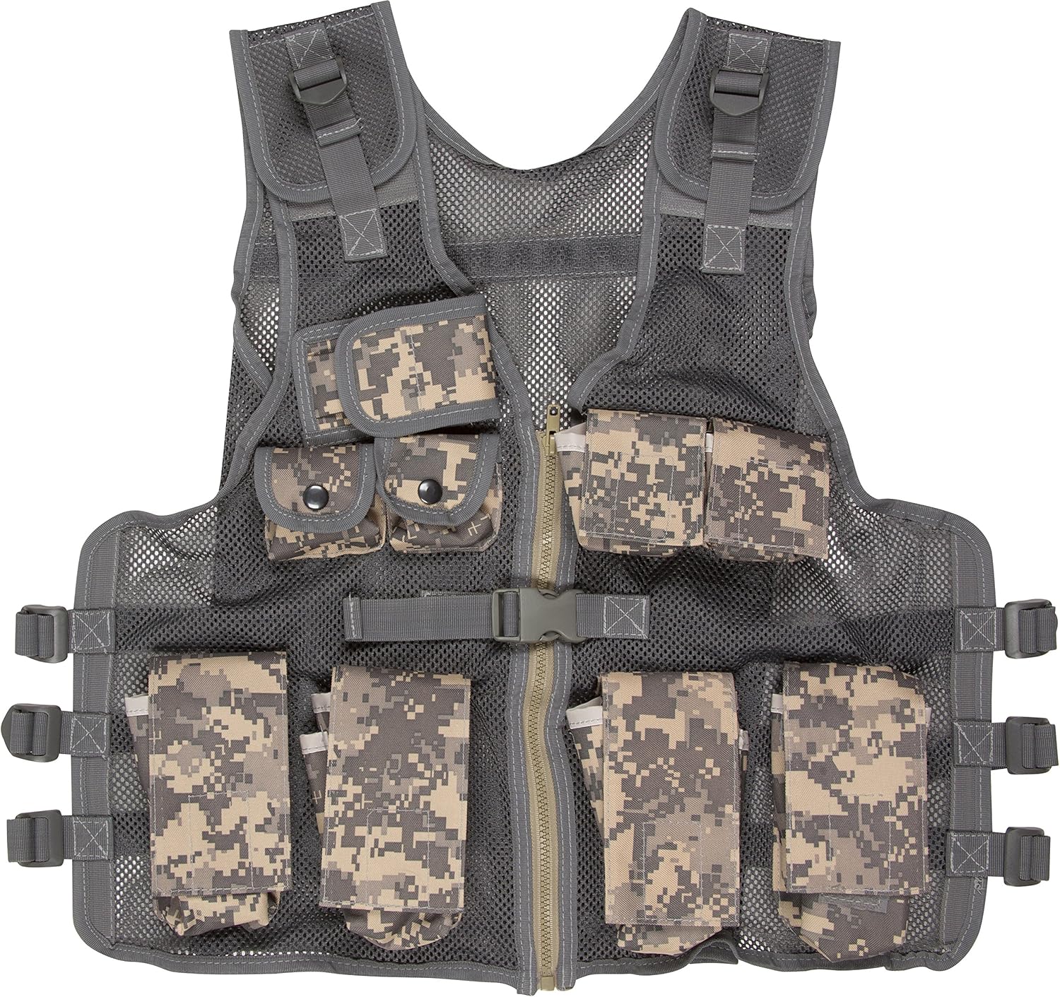 Modern Warrior Junior Digital Camo Tactical Vest Fits 50