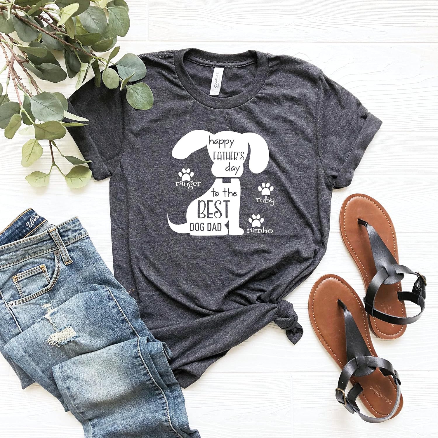 To The Best Dog Dad TShirt Tee Fathers Day Shirt Custom