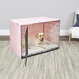 New World Large Dog Crate Cover with Teflon Fabric Protector Pink Designer Print view 2