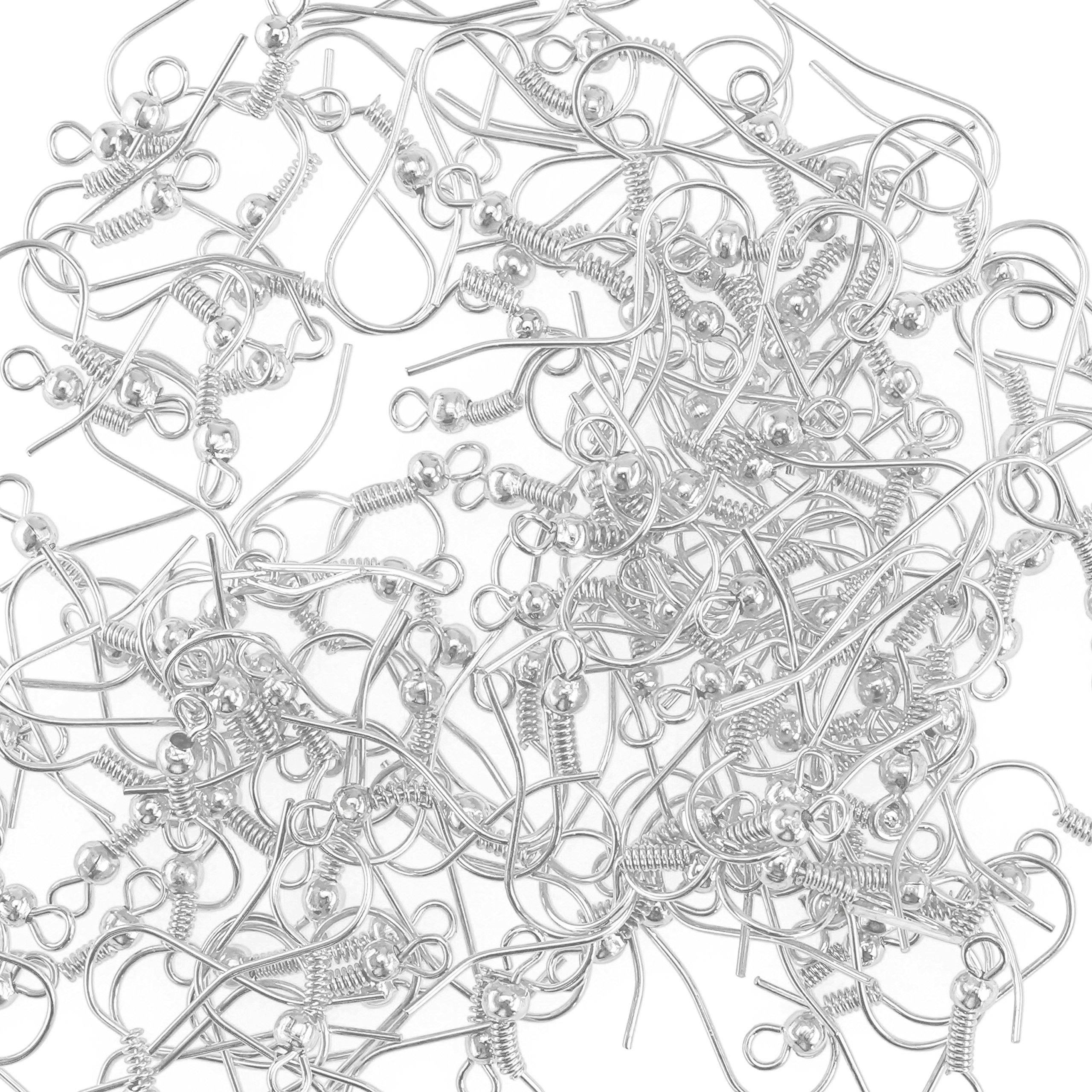 Earring Hooks - 200 pcs - 18 mm with Kare & Kind® Retail Packaging (Silver)