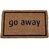 Entryways Non Slip Coir Doormat, 17-Inch by 28-Inch, Go Away Black