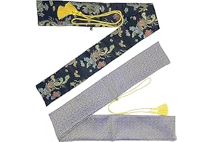 FLURSAILE 2pcs Sword Bag 51inch Synthetic Silk Katana Bag Sword Cover Carrying Case For Samurai Swords