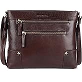 LEDERBUCK Mia Soft Real Leather Womens Crossbody Handbags and Purses-Triple Zip Premium Sling Crossover Shoulder Bag