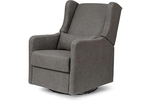 DaVinci Carter’s Arlo Glider Recliner Nursery Chair - Water & Stain Resistant Glider Rocking Chair for Nursery - GREENGUARD Gold, FSC & Certi-PUR US Certified - Cozy Swivel Rocker Recliner - Charcoal