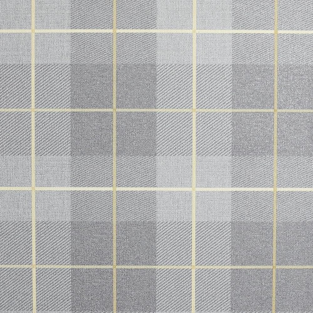 Arthouse Ochre Grey Tartan Check Wallpaper Vinyl 10.05m x 53cm Hard Wearing
