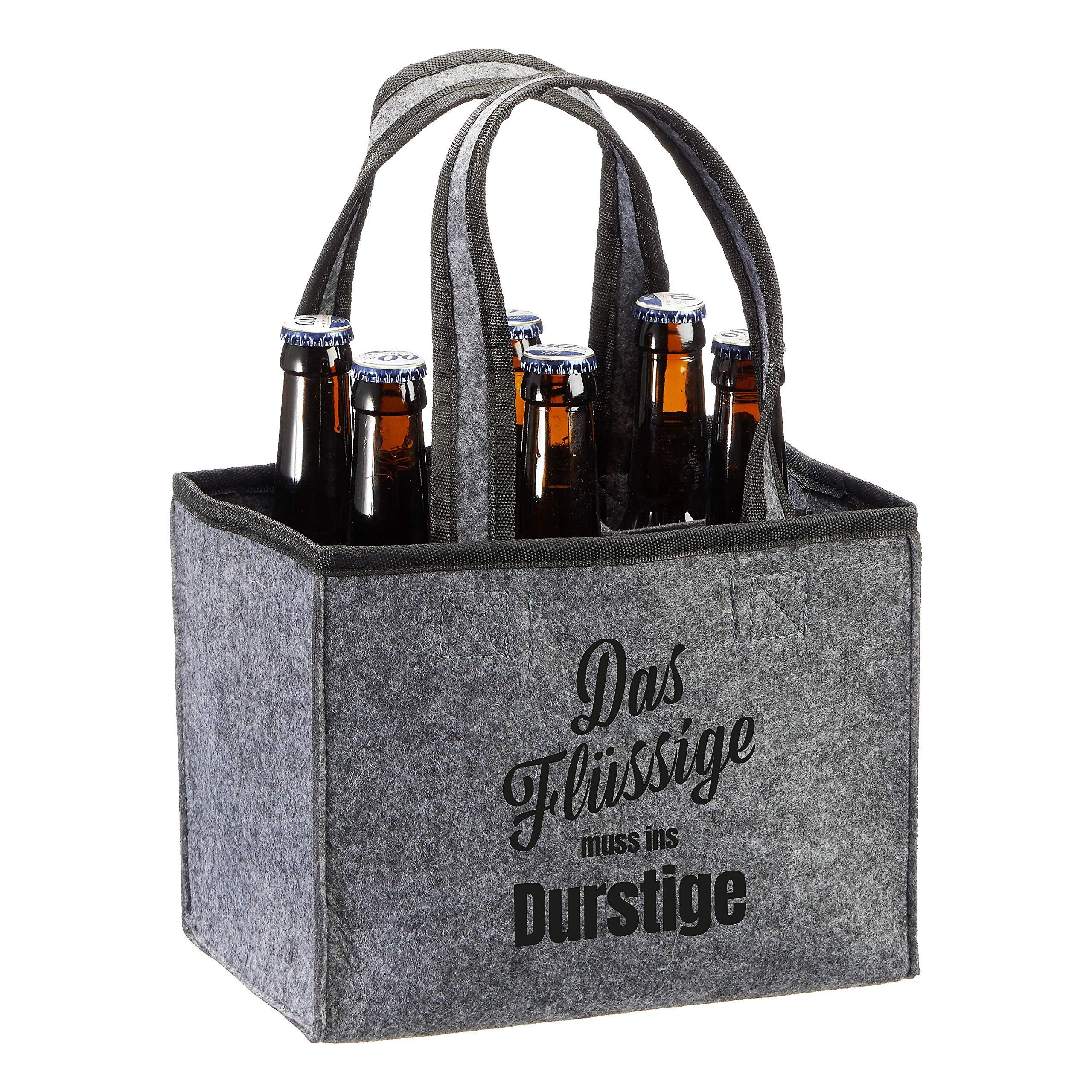 MC-Trend Felt Bottle Bag Men's Handbag for 6 Bottles Beer Carrier, The Liquid Must..., Casual