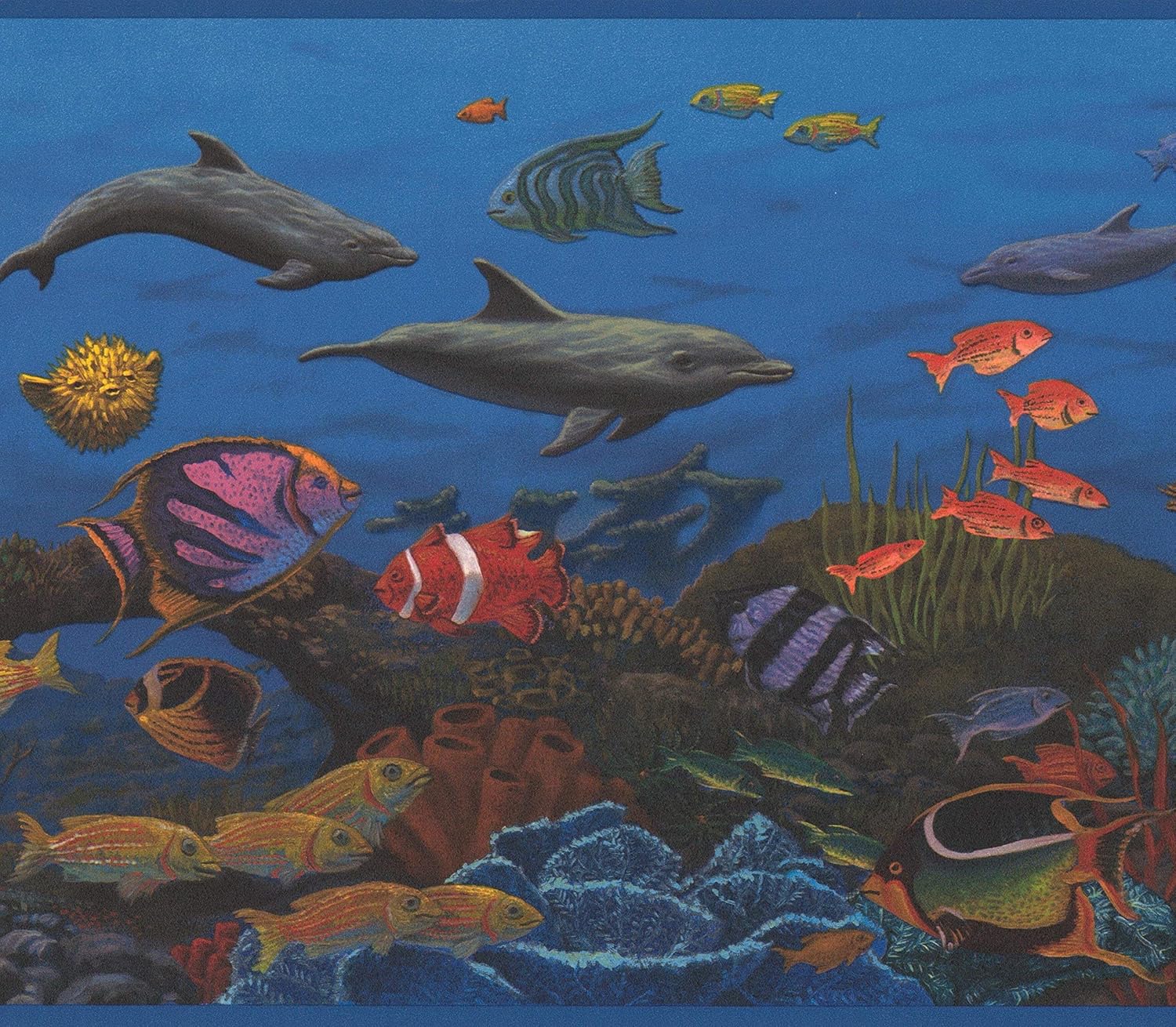 Tools Home Improvement Colorful Fish In The Bottom Of The Ocean Nautical Wide Wallpaper Border Retro Design Roll 15 X 10 O Stone Electronic Ro