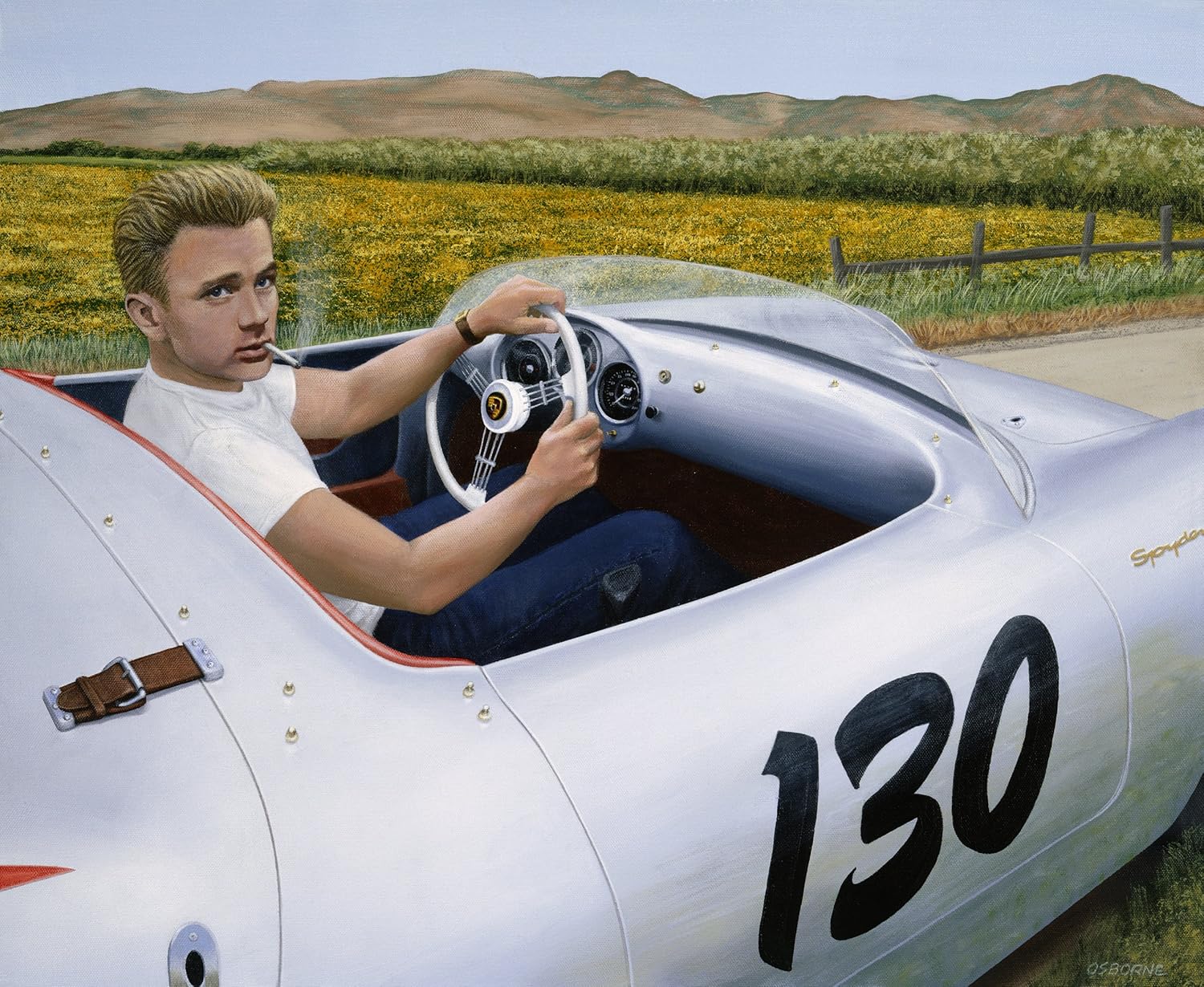 James Dean & 1955 Porsche Spyder Prints Posters & Prints