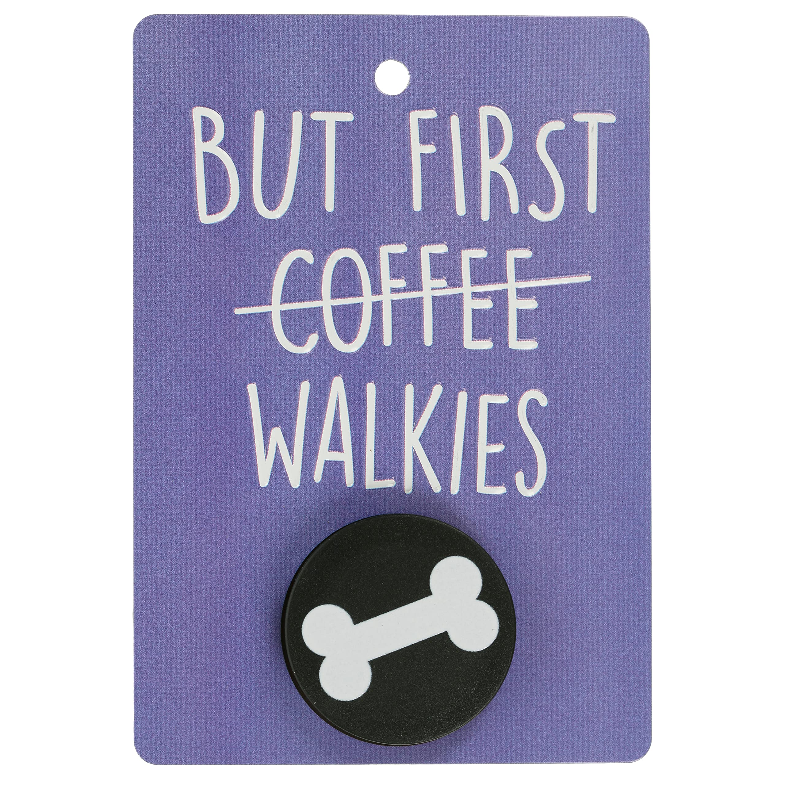 Pooch Pals But First Walkies Dog Lead Holder Wall Mounted Plaque Pop-Out Hook Hanger