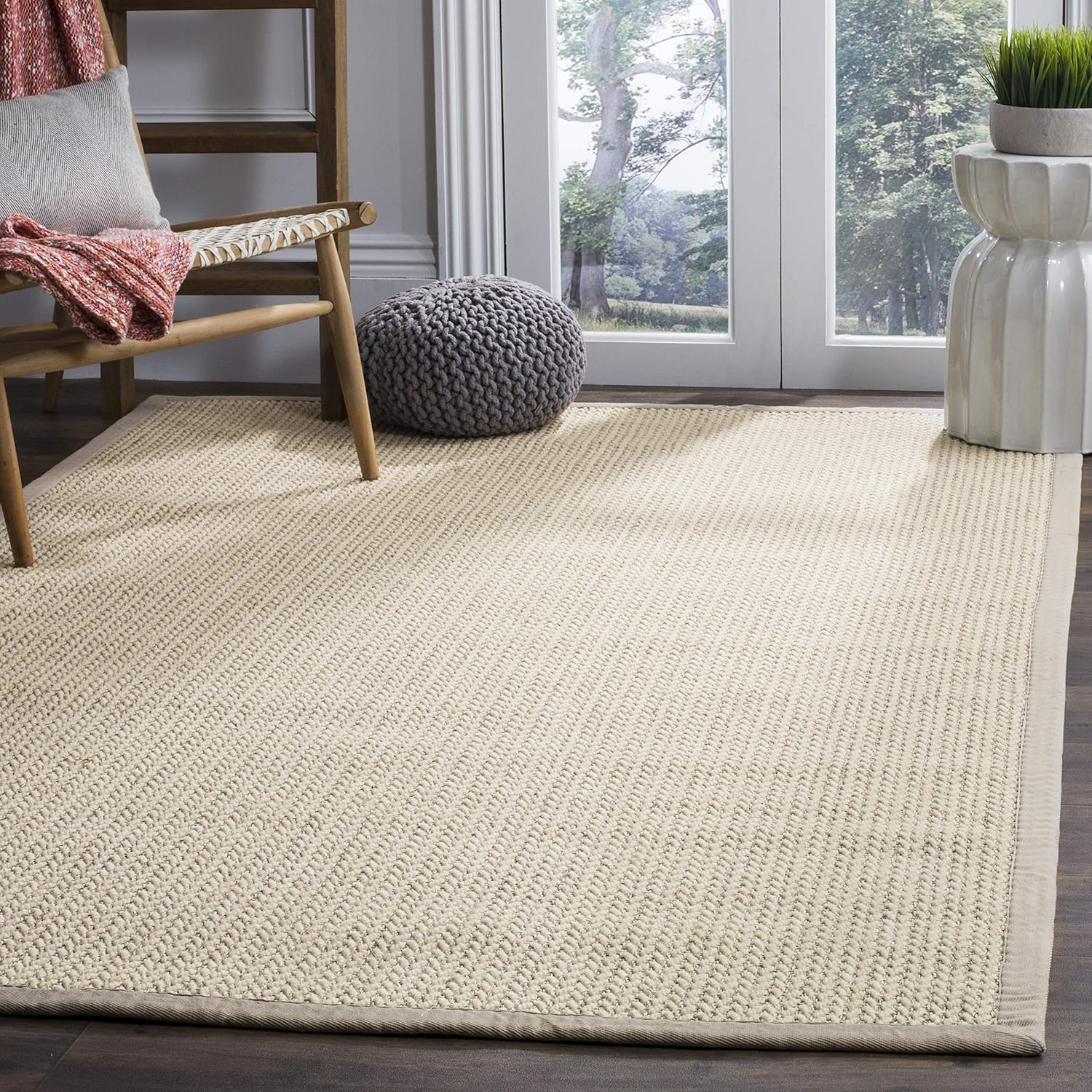 Safavieh Tapis En Fibres Naturelles Tisses A La Main Melange De Sisal Et De Laine Tapis En Gris Clair 243 X 304 Cm Amazon Fr Cuisine Maison