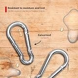 RAVN HAMAN 6x 80mm Carabiner Hooks 230kg Galvanised Steel Snap Lock Heavy Duty view 4