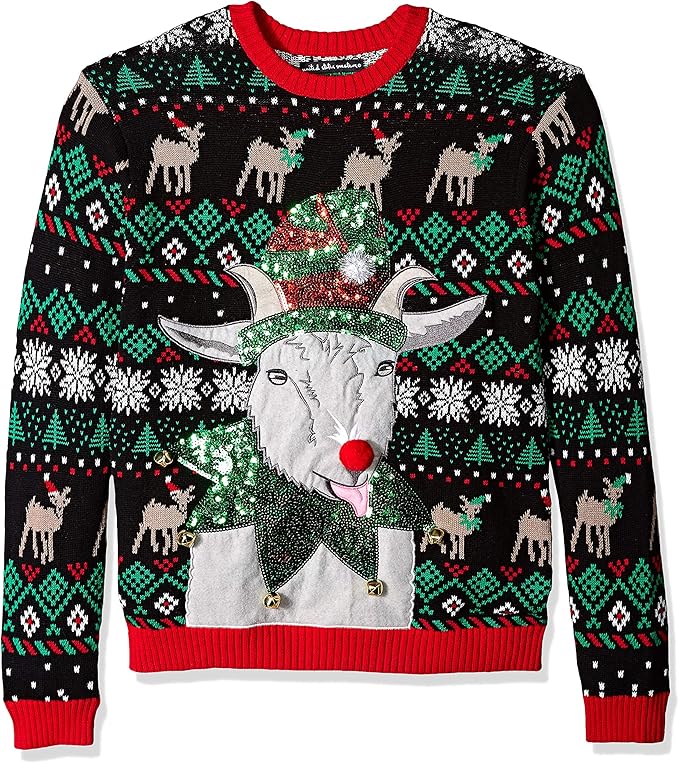 Blizzard Bay Men's Ugly Christmas Sweater Goats at Amazon Menâs Clothing store