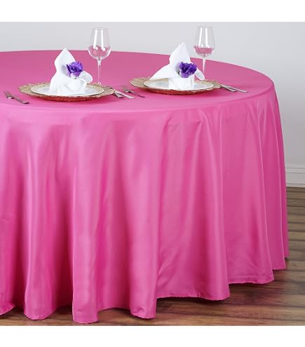 REWOMC Paquete De 12 Manteles Redondos De 108 Pulgadas, Mantel De Tela Satinada Color Oro Rosa Para Mesas Redondas, Resistente A Las Arrugas, Lavable, Mantel De Seda Brillante Para Bodas, Fiestas