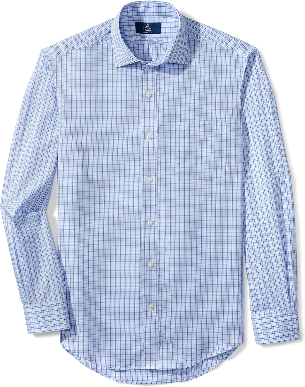  Brand - BUTTONED DOWN Men's Classic Fit Plaid Dress Shirt, Supima Cotton Non-Iron: Clothing