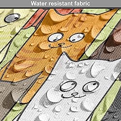 Ambesonne Cats Fabric by The Yard, Funny Colorful